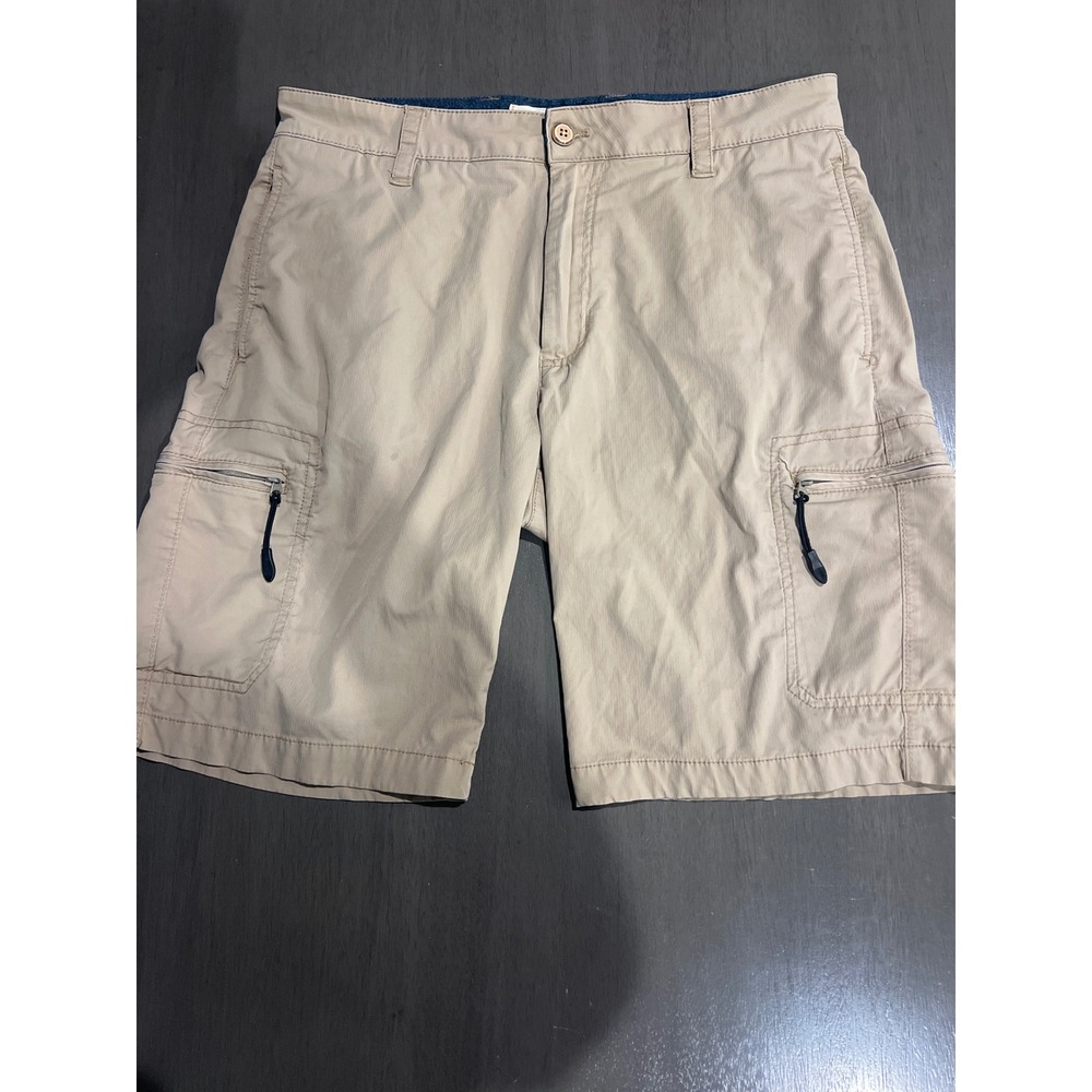Tailor Vintage Luxe Performance Mens Cargo Shorts Khaki Tan Size 34 Water Repel
